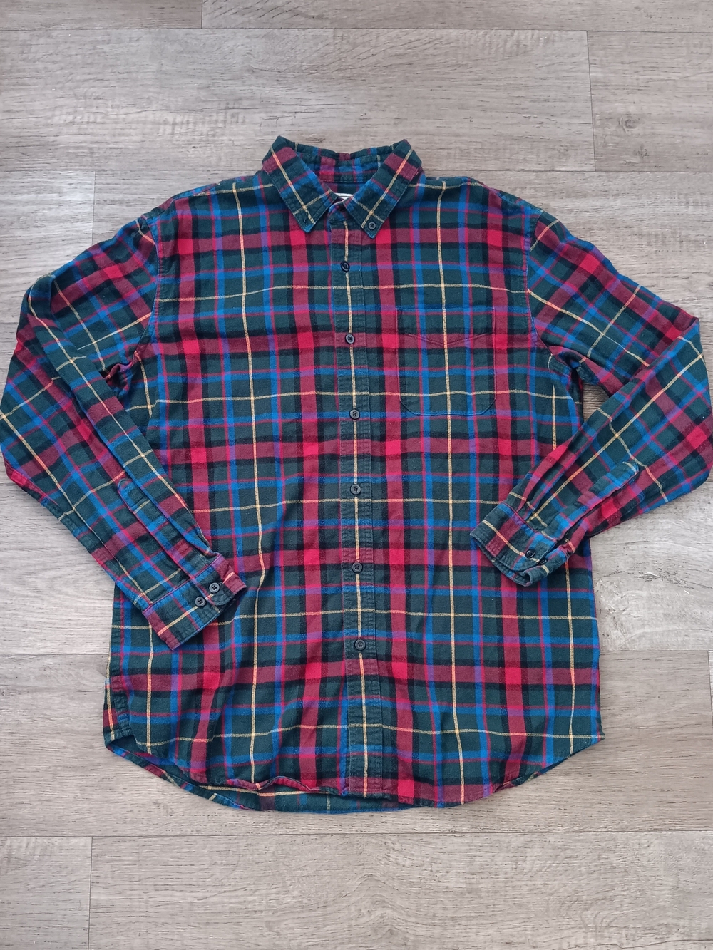 LL Bean Plaid Tartan Flannel Button Down Shirt Men’s Large